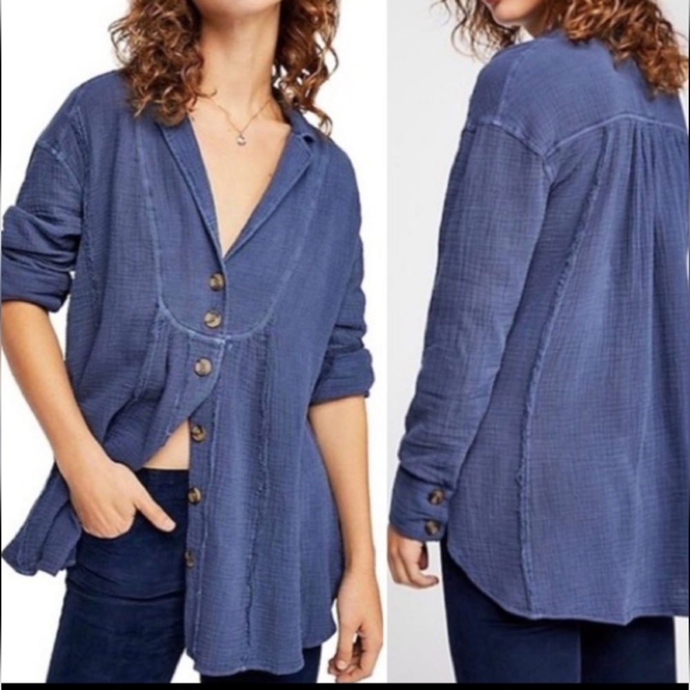 Free People 'All About the Feels' Button shirt